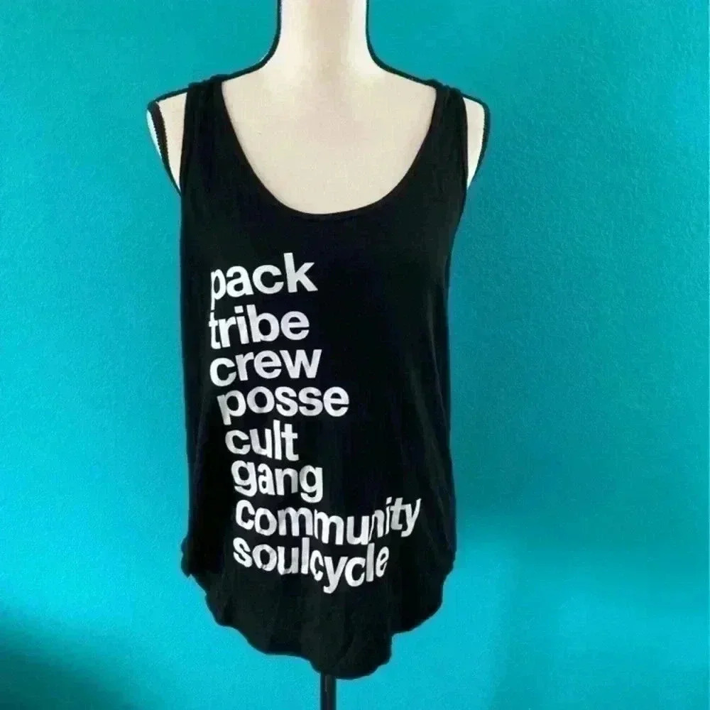 Soulcycle black tank top in size small